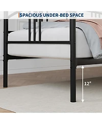 gaomon Twin Metal Daybed Frame with Arched Headboard, Steel Slat Support Sofa Bed, No Box Spring Needed, Easy Assembly