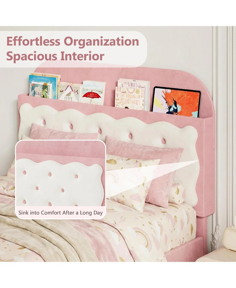 gaomon Full Metal Platform Bed Frame with Decorative Headboard & Footboard, Heavy Duty Steel Slats, Underbed Storage