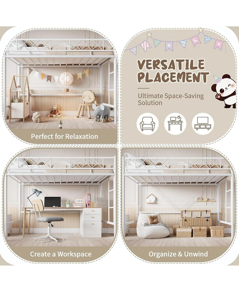 gaomon Twin Metal Bed Frame with Heart Design Headboard & Footboard, Heavy Duty Steel Platform Bed, Underbed Storage