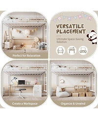 gaomon Twin Metal Bed Frame with Heart Design Headboard & Footboard, Heavy Duty Steel Platform Bed, Underbed Storage