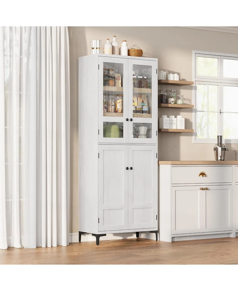 gaomon Tall Storage Cabinet, Kitchen Pantry Cabinet Tier Bathroom Cabinet with Doors Adjustable Shelves for Kitchen, Dining Room, Bathroom