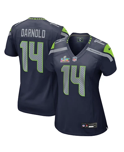Nike Women's Sam Darnold College Navy Seattle Seahawks Super Bowl Lx Patch Game Jersey