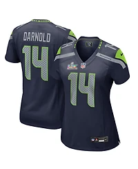 Nike Women's Sam Darnold College Navy Seattle Seahawks Super Bowl Lx Patch Game Jersey