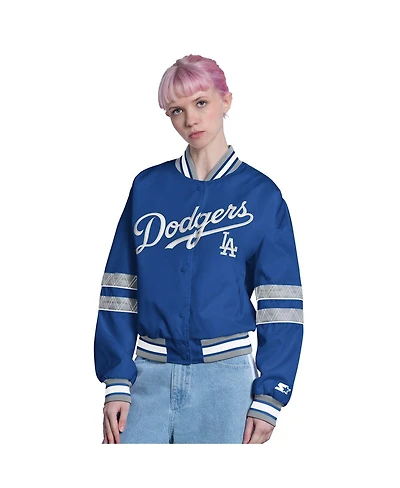 Starter Women's Royal Los Angeles Dodgers Interception Full-Snap Varsity Jacket