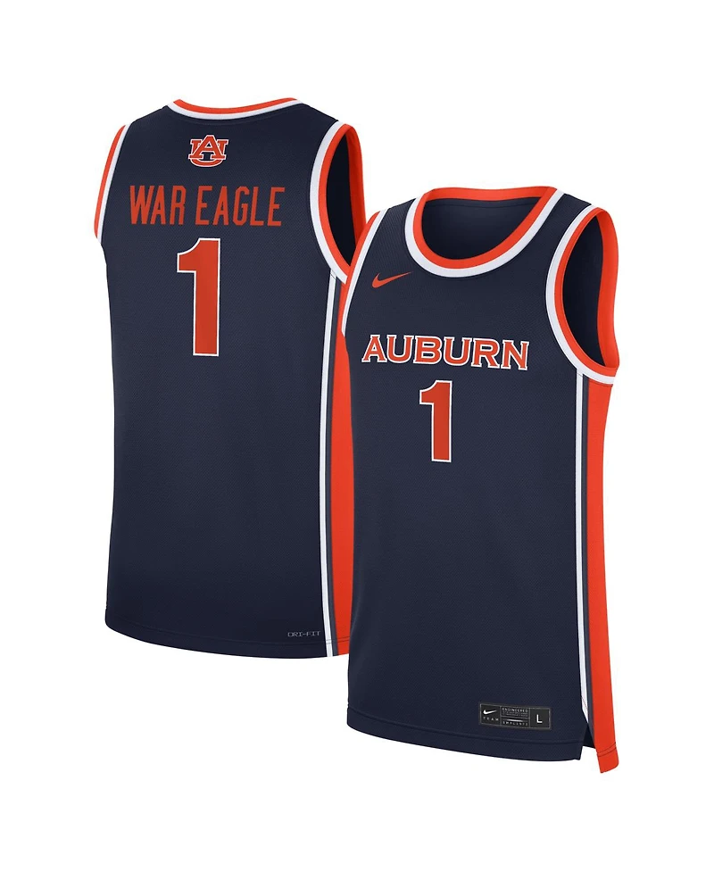Nike Men's Navy Auburn Tigers 1 Road War Eagle Replica Basketball Jersey