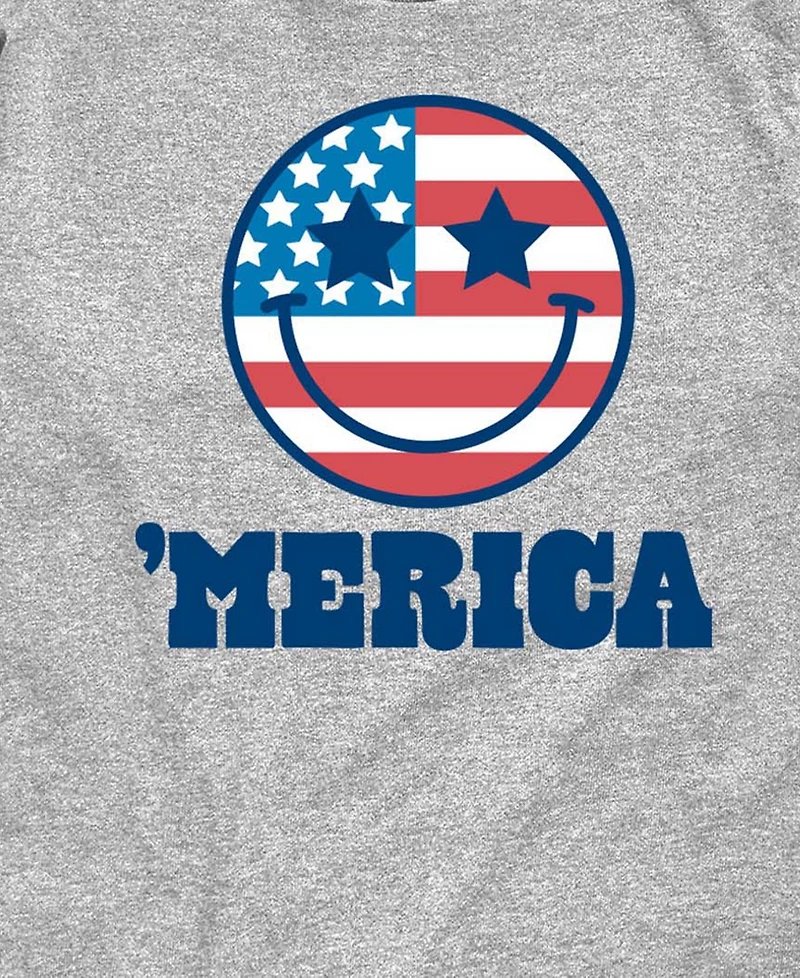 Instant Message Boys' 8-20 Merica Smile Face Short-Sleeve Graphic T-Shirt