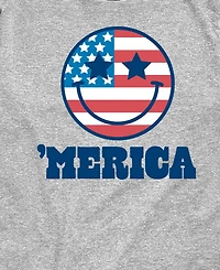 Instant Message Boys' 8-20 Merica Smile Face Short-Sleeve Graphic T-Shirt