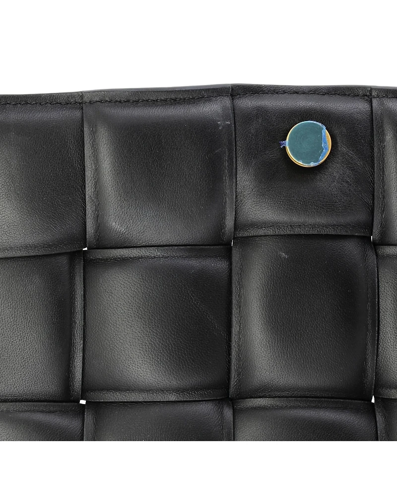 Pre-Owned Bottega Veneta Cassette Chain Crossbody Bag Padded Maxi Intrecciato Leather