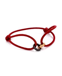 Pre-Owned Cartier Charity Love 4 Diamonds Double Rings On Cord Bracelet