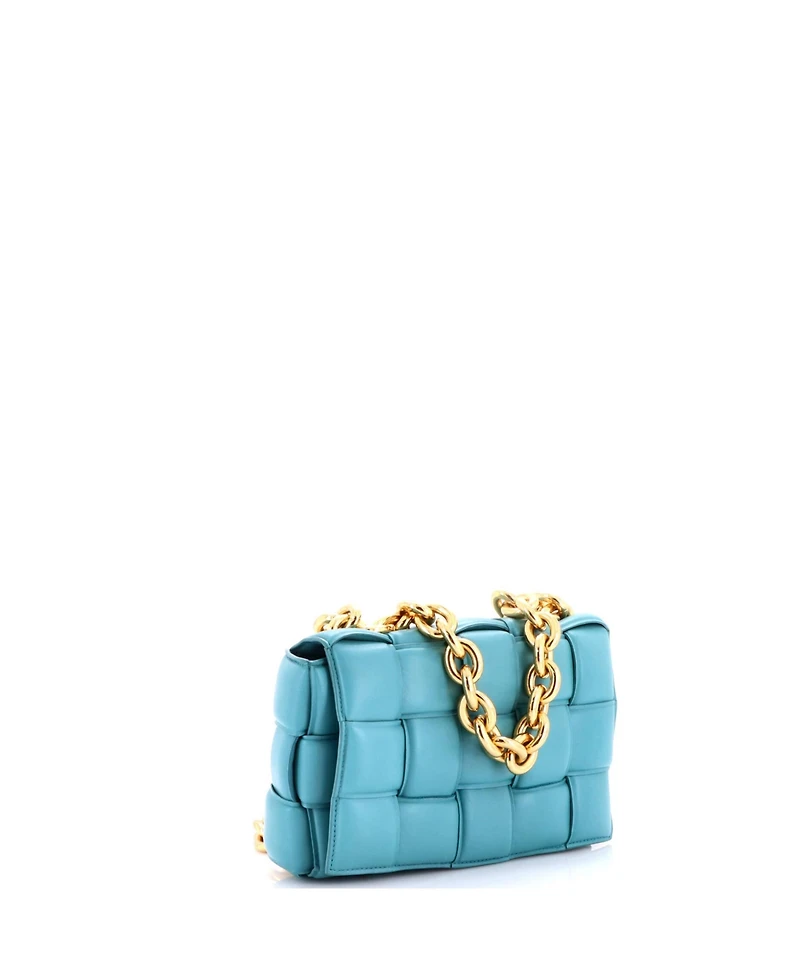 Pre-Owned Bottega Veneta Cassette Chain Crossbody Bag Padded Maxi Intrecciato Leather