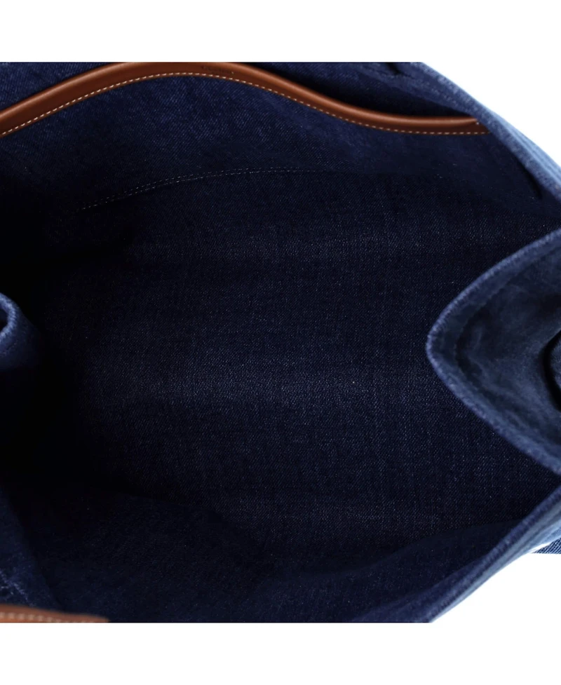 Pre-Owned Celine Large Cabas Thais Tote Denim with Applique