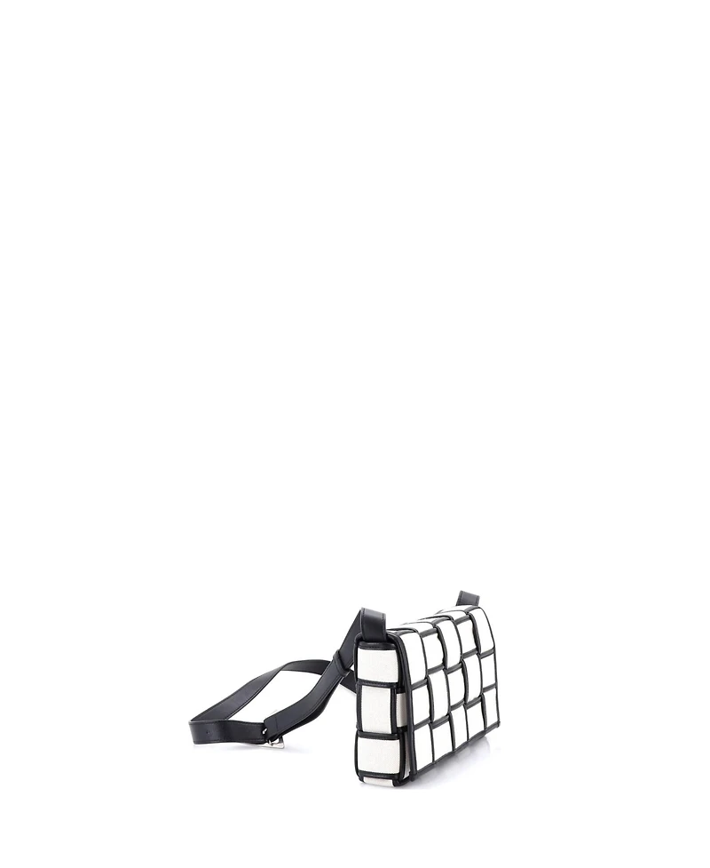 Pre-Owned Bottega Veneta Cassette Crossbody Bag Padded Maxi Intrecciato Canvas with Leather