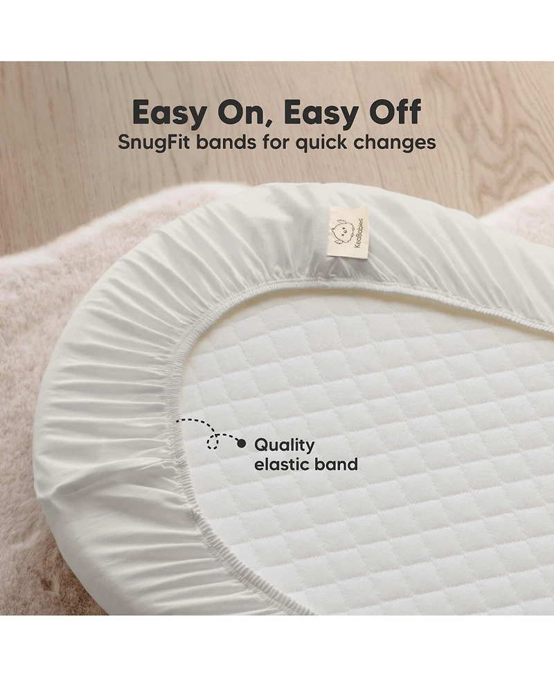 KeaBabies 2-Pack Isla Waterproof Bassinet Sheets for Boy, Girl, Baby Fitted Mattress Protector Cover