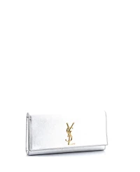 Pre-Owned Saint Laurent Long Classic Monogram Clutch Metallic Calfskin