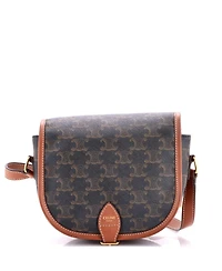 Pre-Owned Celine Medium Folco Bag Triomphe Coated Canvas