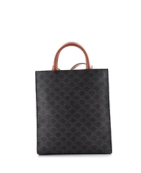 Pre-Owned Celine Small Vertical Cabas Tote Triomphe Coated Canvas