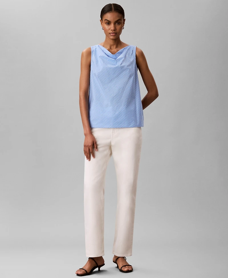 Calvin Klein Women's Sleeveless Classic-Fit Draped Neck Top