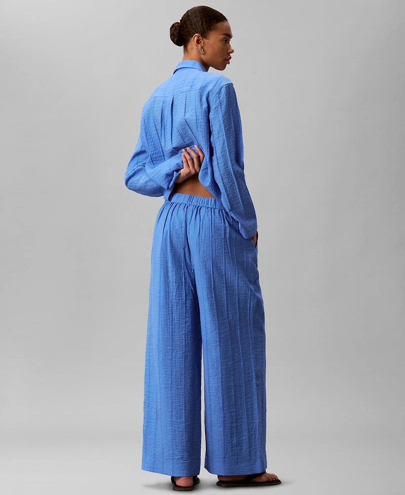 Calvin Klein Women's Wide-Leg Mid-Rise Pants