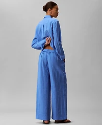 Calvin Klein Women's Wide-Leg Mid-Rise Pants