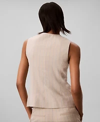 Calvin Klein Women's Sleeveless V-Neck Tailored Vest