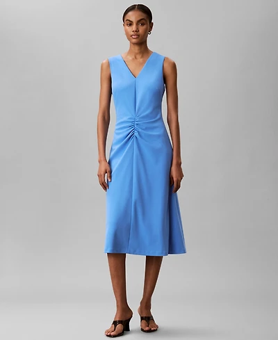 Calvin Klein Women's Sleeveless V-Neck Fit & Flare Dress