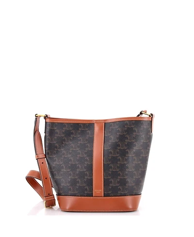 Pre-Owned Celine Small Bucket Bag Triomphe Coated Canvas