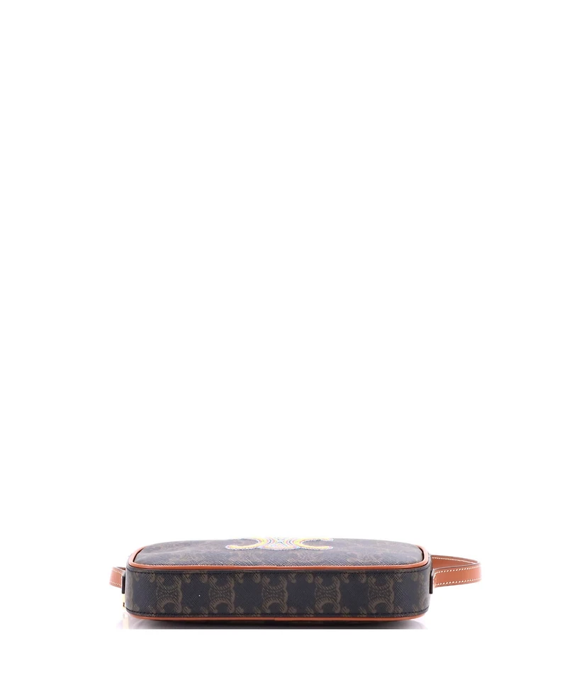 Pre-Owned Celine Small Cuir Triomphe Camera Shoulder Bag Triomphe Coated Canvas with Leather