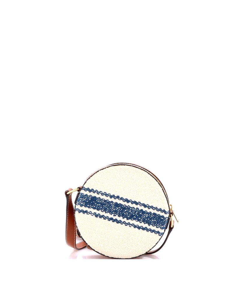 Pre-Owned Celine Plein Soleil Round Purse on Strap Canvas with Leather