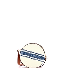 Pre-Owned Celine Plein Soleil Round Purse on Strap Canvas with Leather