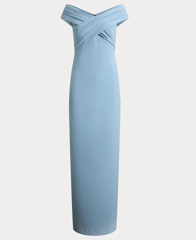 Lauren Ralph Crepe Off-the-Shoulder Gown