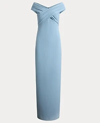 Lauren Ralph Crepe Off-the-Shoulder Gown