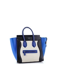 Pre-Owned Celine Mini Tricolor Luggage Bag Canvas and Leather