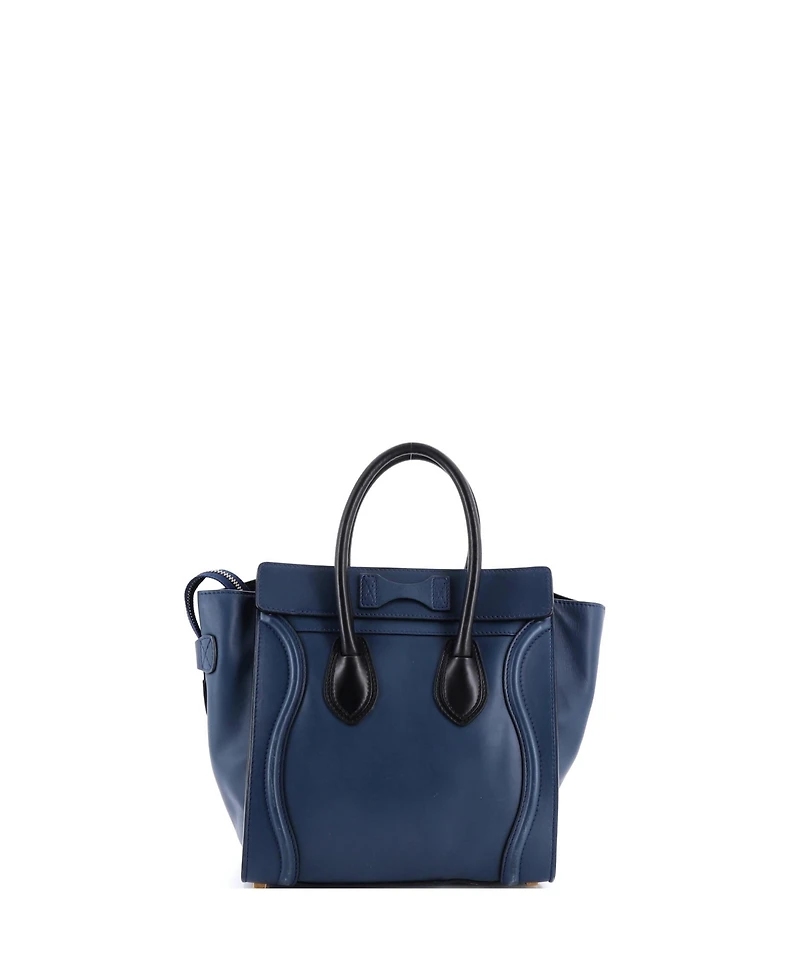 Pre-Owned Celine Micro Bicolor Luggage Bag Leather