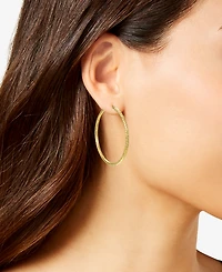 Macy's Diamond Cut Hoop Earrings in 10k Yellow Gold