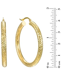 Macy's Diamond Cut Hoop Earrings in 10k Yellow Gold