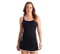 ShapeSolver Women's Scoop Neck Skirted One-Piece Swimsuit