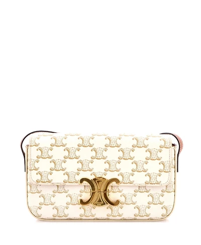 Pre-Owned Celine Triomphe East-West Shoulder Bag Triomphe Coated Canvas