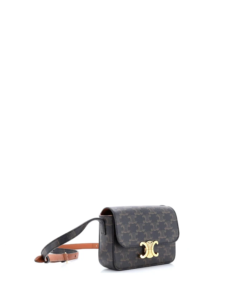 Pre-Owned Celine Nano Triomphe Shoulder Bag Triomphe Coated Canvas