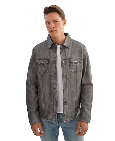 Regency Leathers Men's Gavi Denim Leather Shirt Jacket