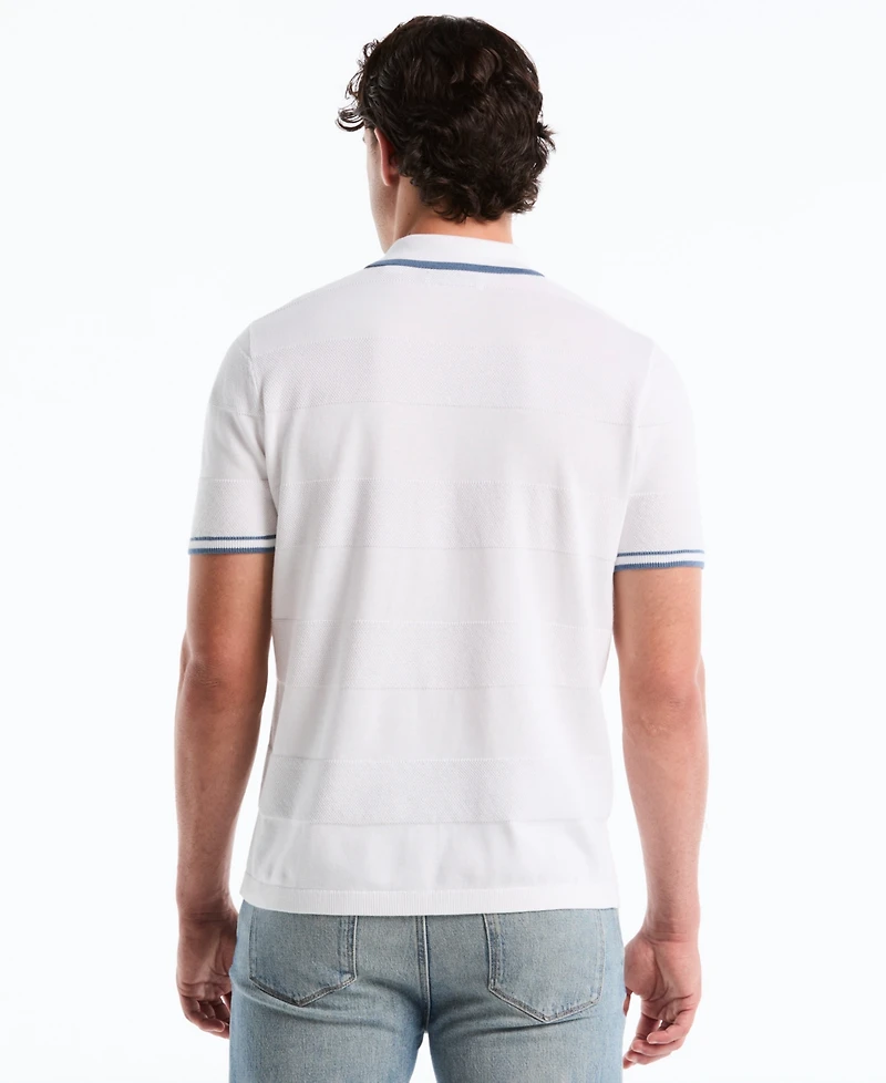 Original Penguin Men's Cotton Seed Stitch Polo Sweater