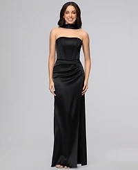 Blondie Nites Juniors' Strapless Sleeveless Gown