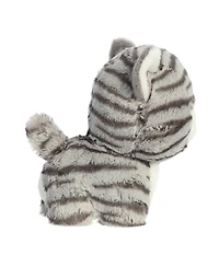 Aurora Small Tabby Teddy Pets Playful Plush Toy Grey 7"