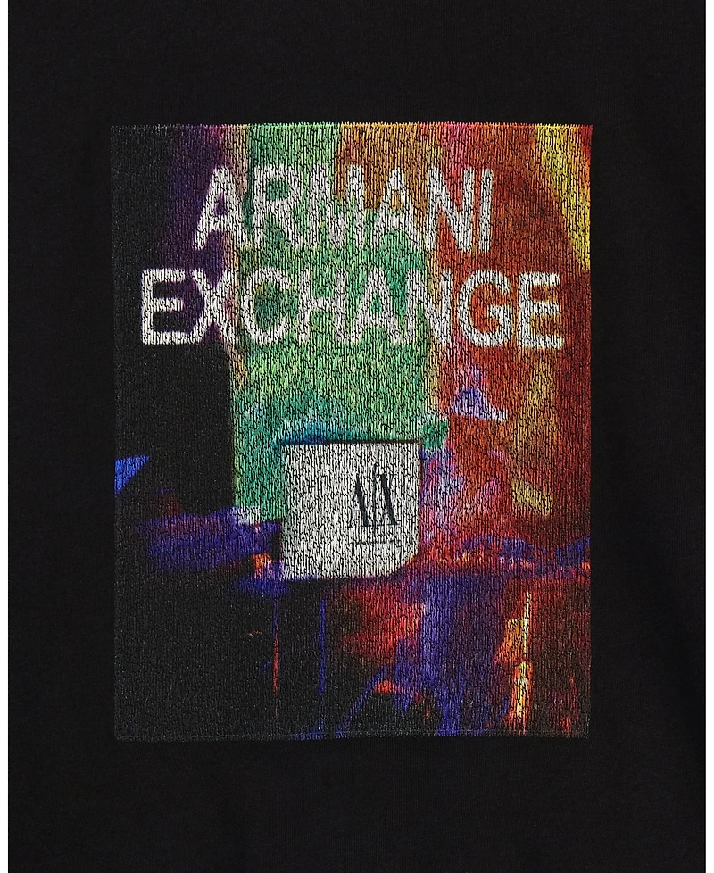 A|X Armani Exchange Men's Short Sleeve Jersey Colorful Box Logo T-Shirt