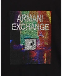 A|X Armani Exchange Men's Short Sleeve Jersey Colorful Box Logo T-Shirt