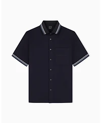 A|X Armani Exchange Men's Short Sleeve Twill Shirt with Tipping