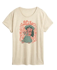 Hybrid Apparel Plus Lilo Stitch Floral Frame Graphic T-Shirt