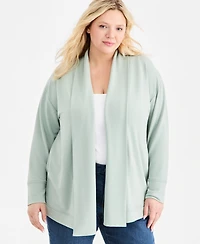 Style & Co Plus LuxSoft French Terry Cardigan, Macy's Exclusive