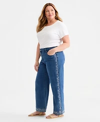 Style & Co Plus High-Rise 5-Pocket Wide-Leg Jeans, Macy's Exclusive