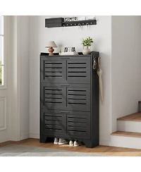 gaomon Shoe Cabinet Storage for Entryway, Narrow with Flip Drawers, Freestanding Hidden Slim Organizer