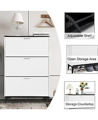gaomon Shoe Cabinet with 3 Flip Drawers, Hidden Shoe Storage Cabinet for Entryway, Narrow Shoe Rack with Legs